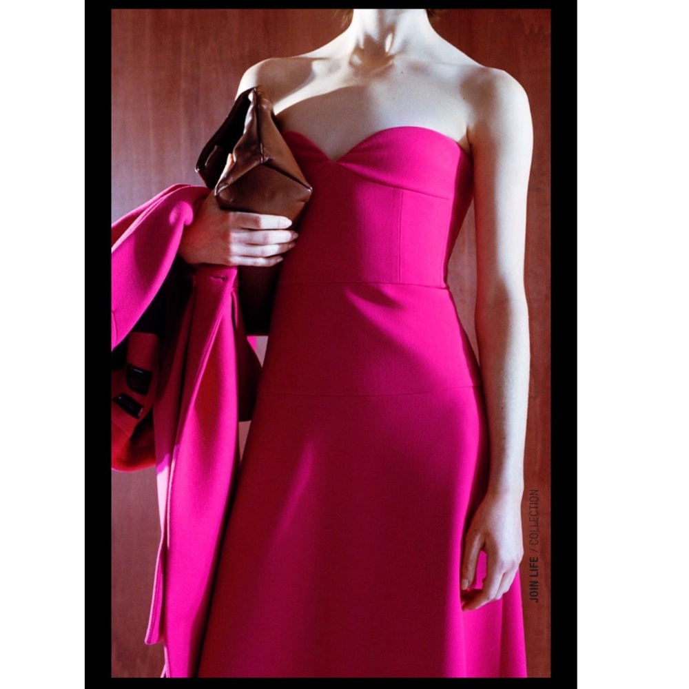 Zara hot pink Bustier corset midi dress - Picture 10 of 15